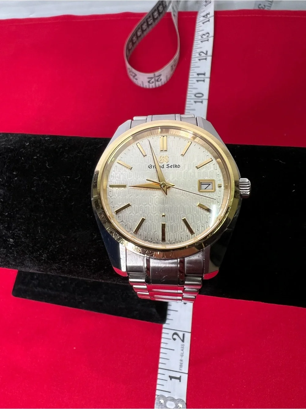 Grand Seiko Two Tone Stainless Steel Watch Silver Dial SBGV238 Caliber 9F82